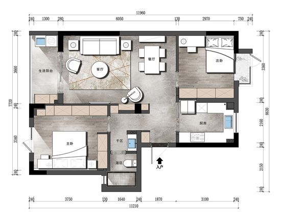 85㎡兩居室的理想生活，不言奢華，只言生活