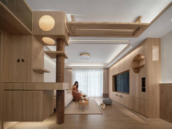 100㎡原木日式の住宅，一屋二人兩喵，這才是我見過最溫馨的家