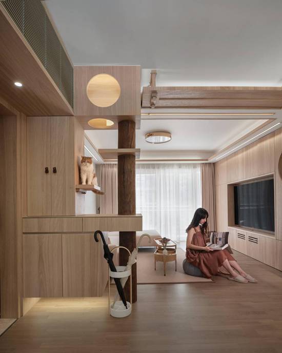 100㎡原木日式の住宅，一屋二人兩喵，這才是我見過最溫馨的家