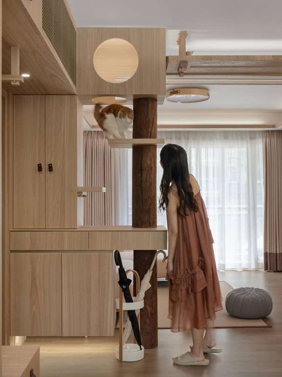100㎡原木日式の住宅，一屋二人兩喵，這才是我見過最溫馨的家